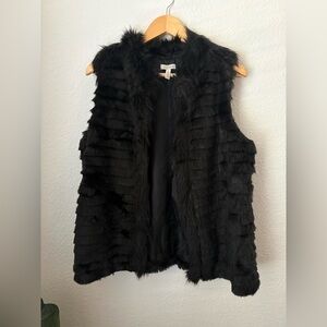 Madison Black Faux Fur Vest